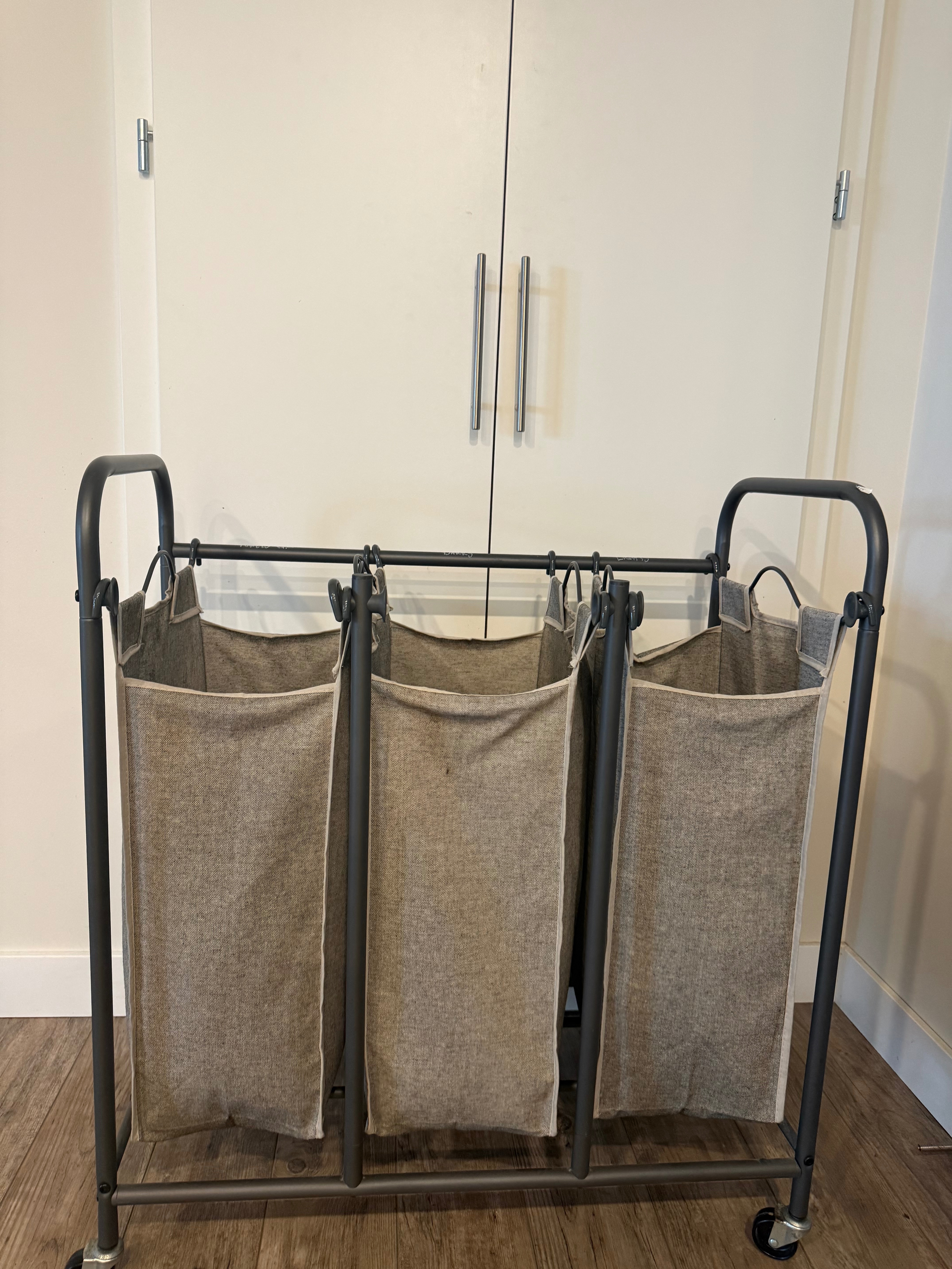 3-Compartment Rolling Laundry Sorter