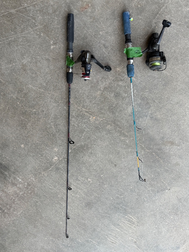 (2) Fishing rods with spinning reels, one a Procaster